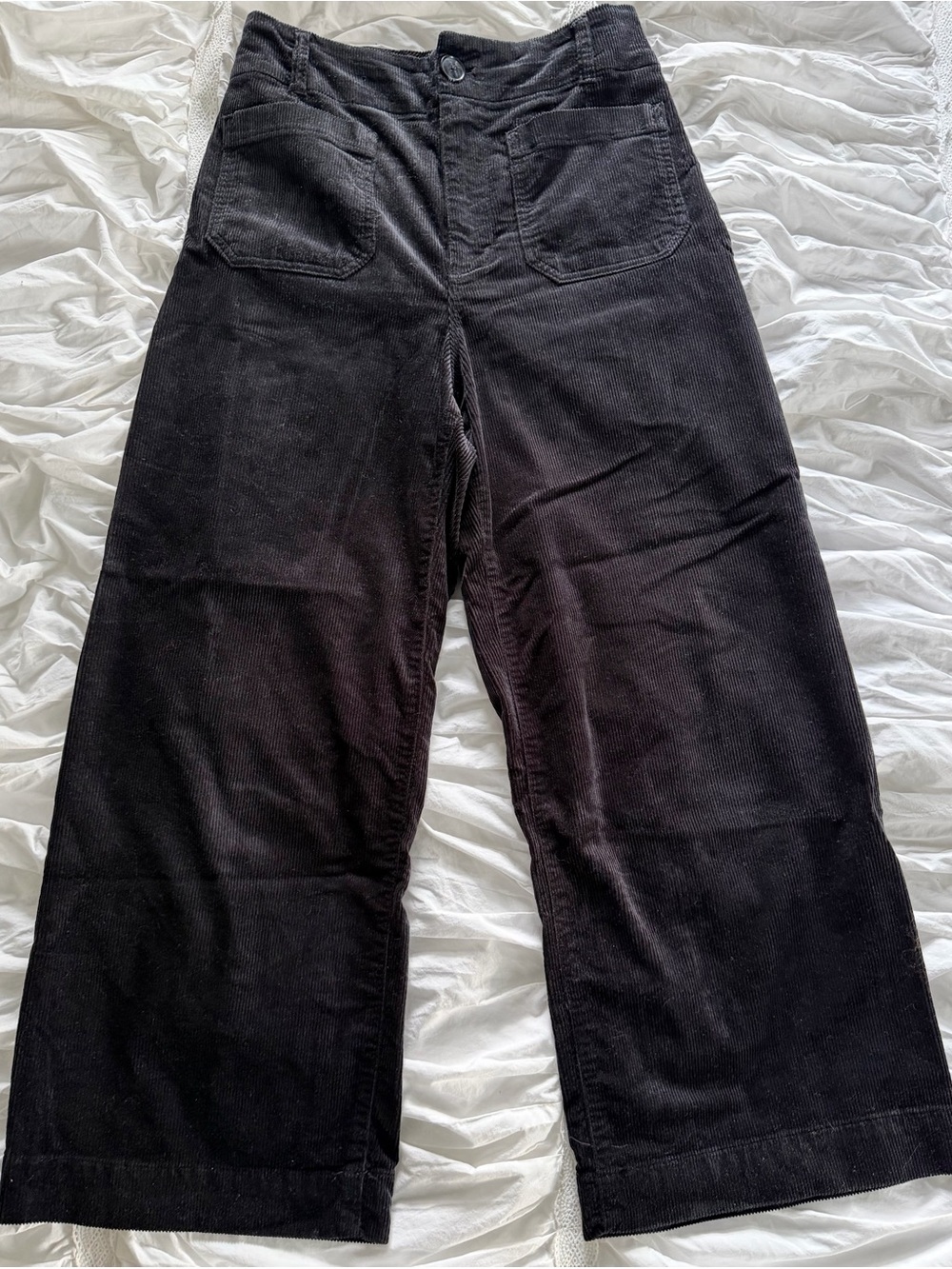 Maeve Anthropologie The Colette Corduroy Wide Leg Pants Black Size 29